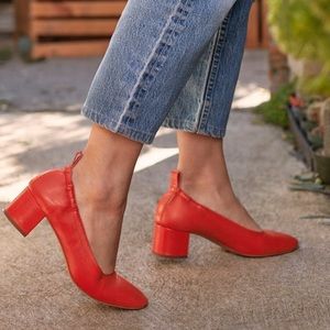 Everlane Day Heels in Lipstick